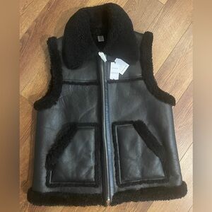 nwt COACH Leather & Sheepskin REVERSIBLE Moto VEST Motorcycle rtl $1200+tax